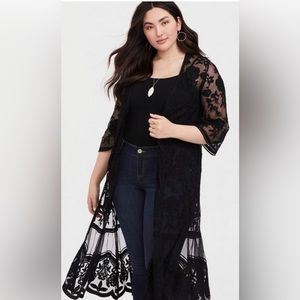 Torrid Mesh Lace Floral Duster - size 1/2X and 3X!